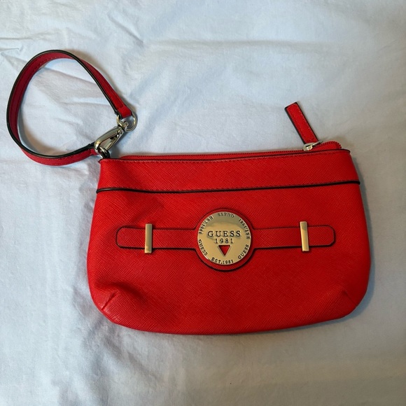 Guess Red Wristlet Clutch - Picture 1 of 4